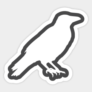 Raven bird - white Sticker